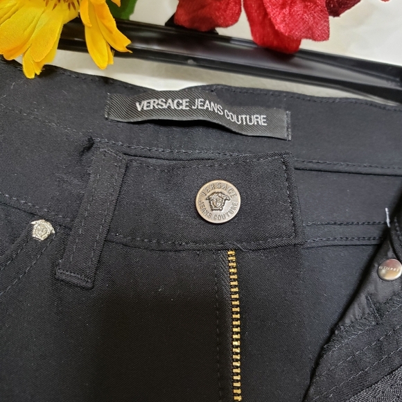 NEW Authentic Versace Jeans Couture Coated Black Luxury Womens Italian Limited - Picture 12 of 16